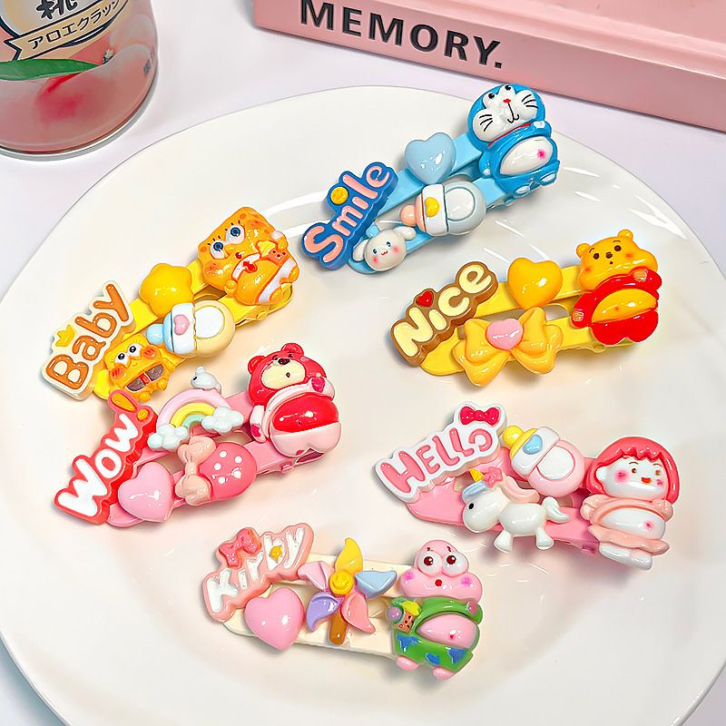 Fashion 3# Style 3 Cardboard Independent Packaging Resin Three-dimensional Cartoon Hairpin,Hairpins