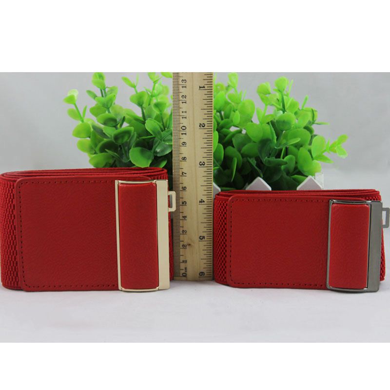 Fashion Gold Buckle Red Width 6cm65cm Metal Buckle Elastic Wide Waistband,Wide belts