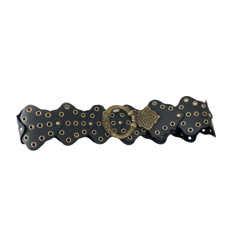 Fashion Black Imitation Leather Studded Wide Belt,Wide belts