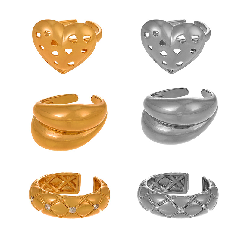 Fashion Silver 3 Copper Geometric Adjustable Ring,Rings