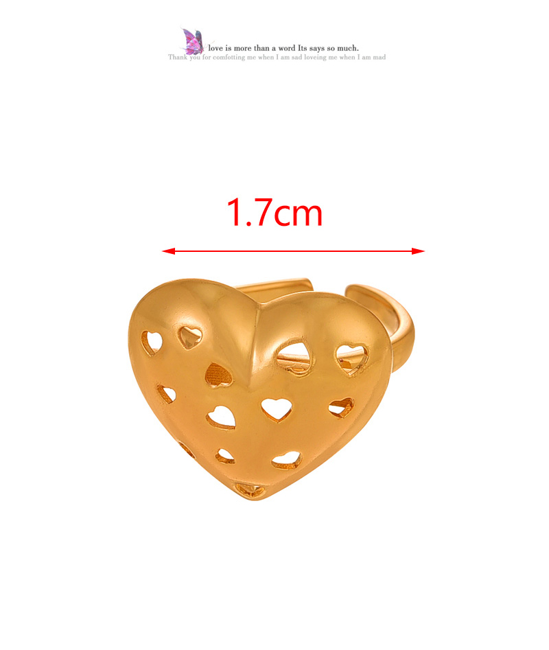 Fashion Golden 1 Copper Hollow Love Adjustable Ring,Rings