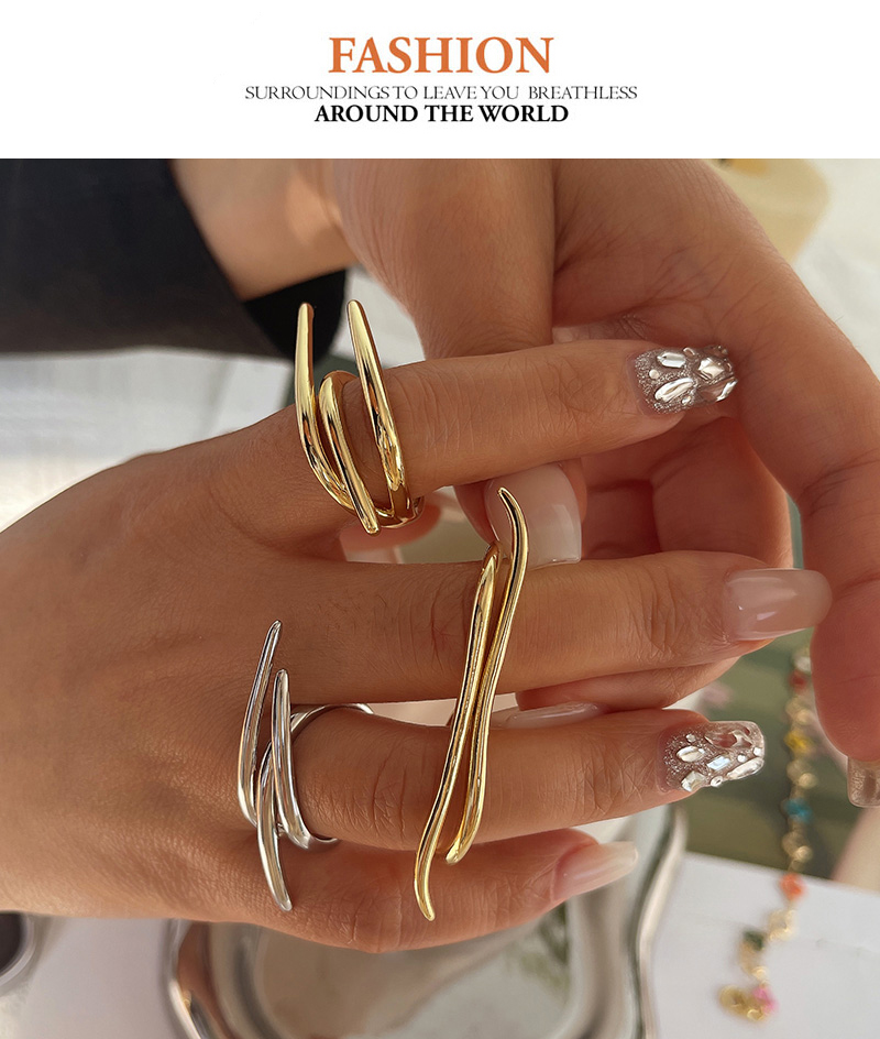 Fashion Silver 2 Copper Irregular Ring,Rings