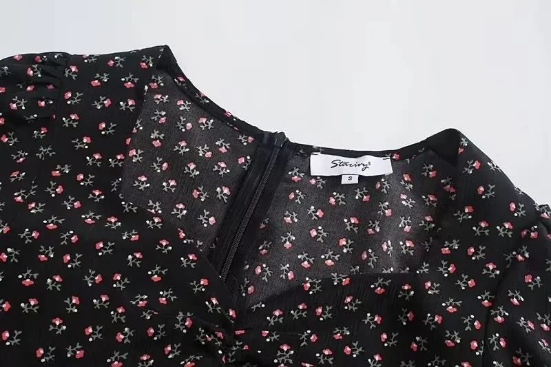 Fashion Watermark Square Neck Printed Skirt,Mini & Short Dresses