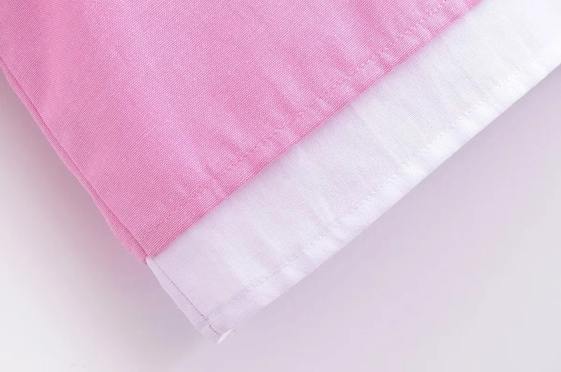 Fashion Pink Woven Lapel Button-down Shirt,Blouses