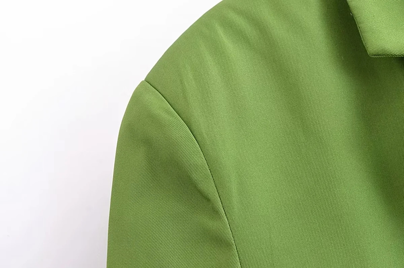 Fashion Green Woven Lapel Blazer,Suits