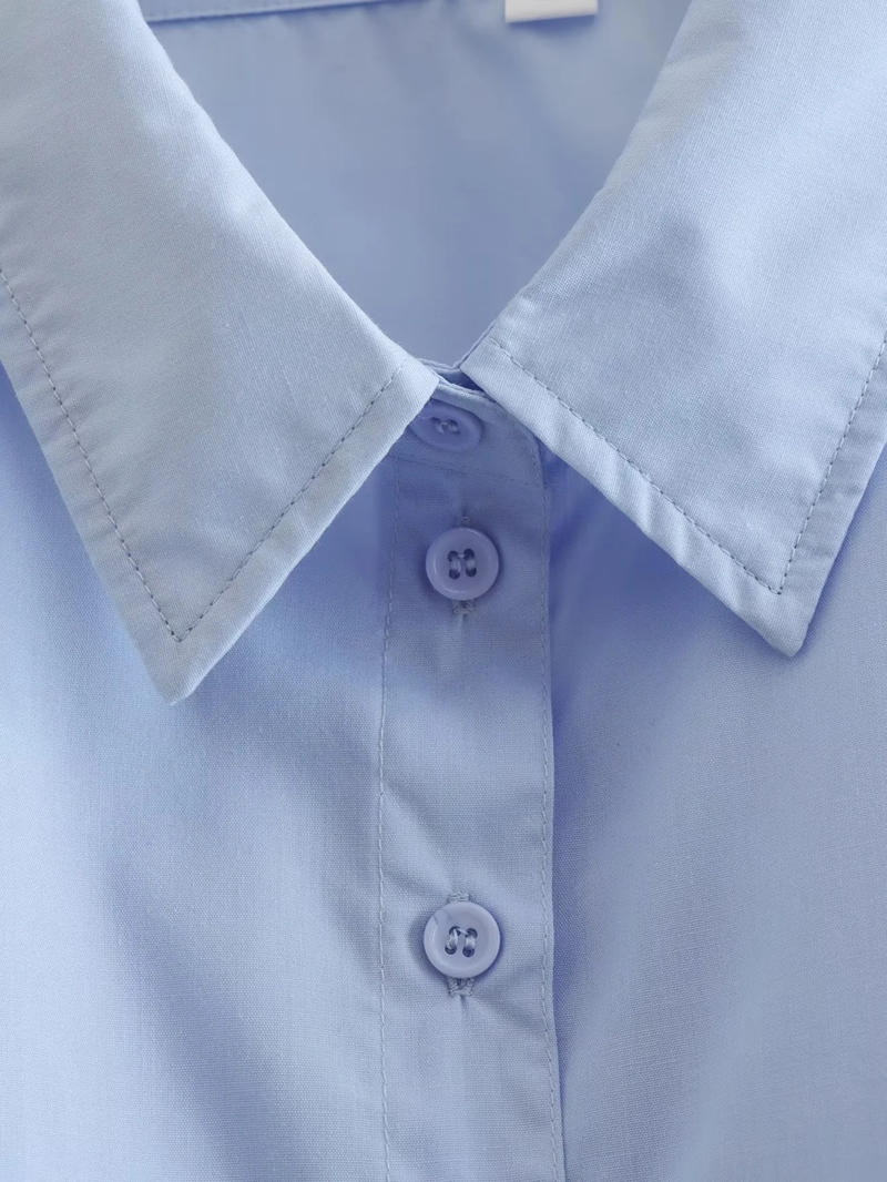 Fashion White Polyester Lapel Shirt,Blouses