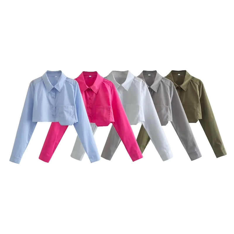 Fashion Armygreen Polyester Lapel Shirt,Blouses