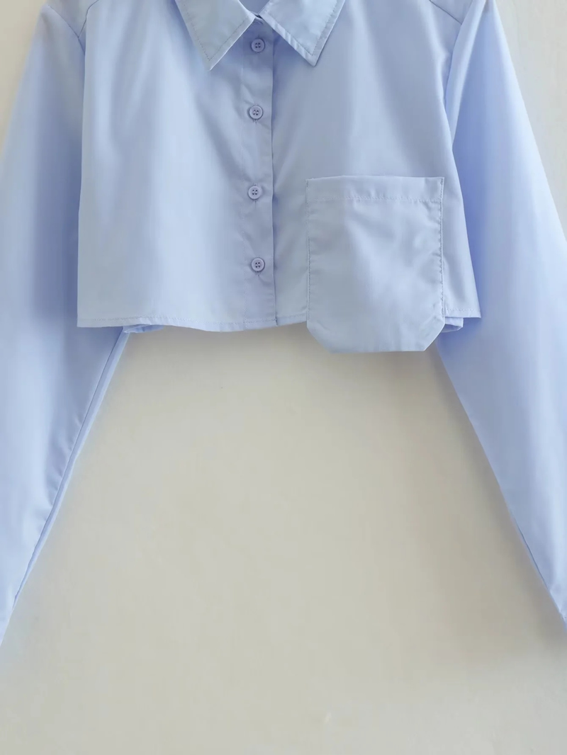 Fashion Grey Polyester Lapel Shirt,Blouses