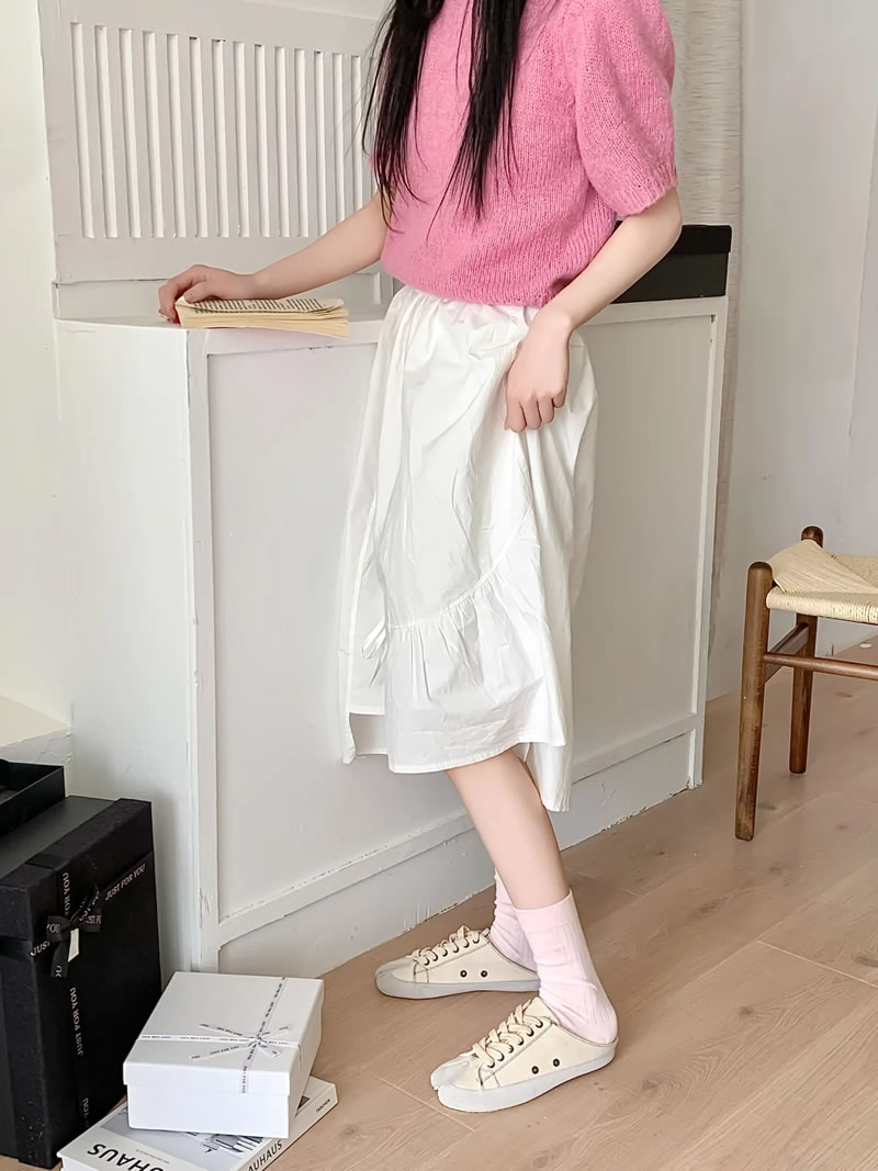 Fashion Light Pink Cotton Mid-calf Two-finger Socks,Fashion Socks