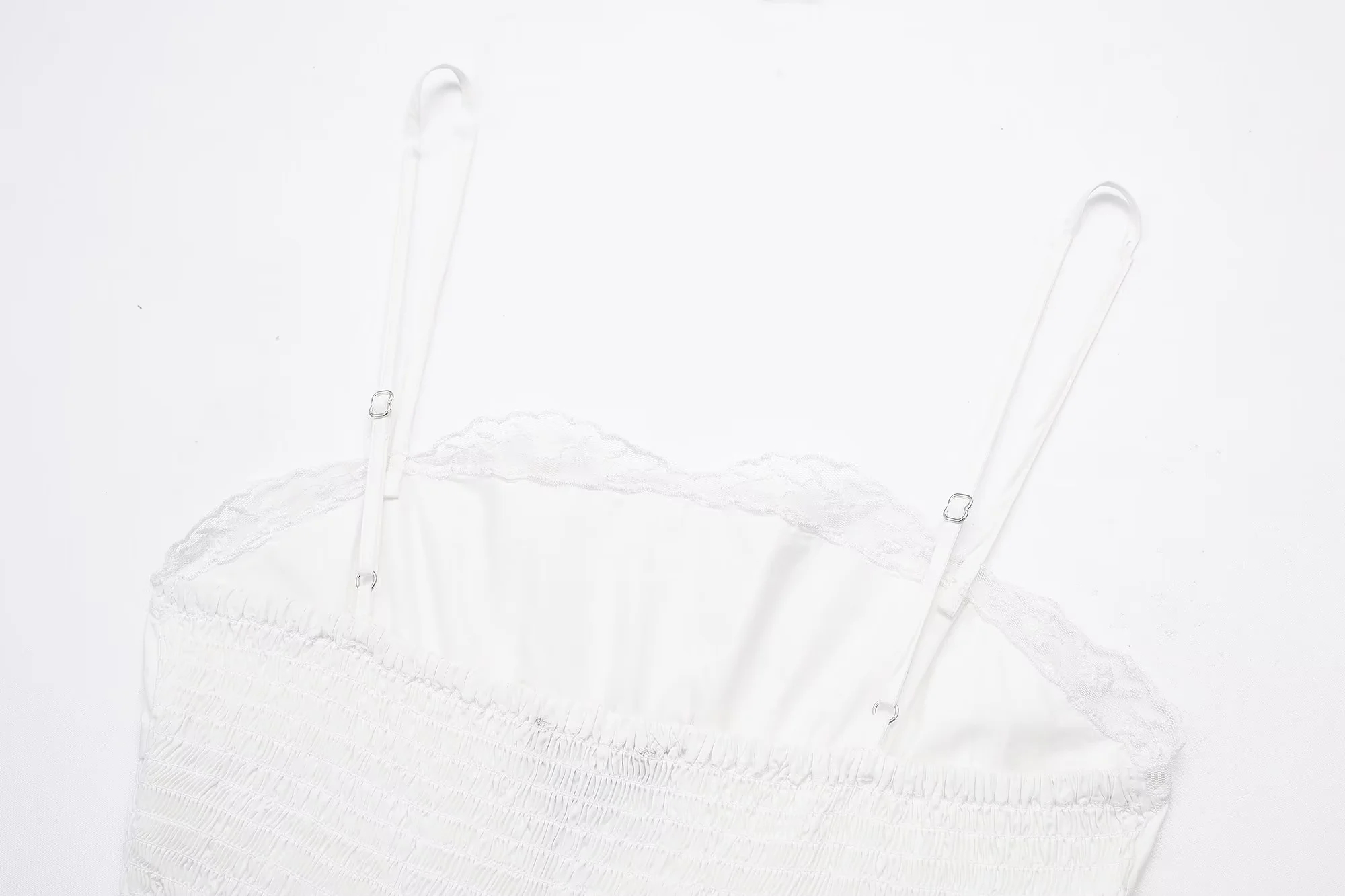 Fashion White Embroidered Suspender Long Skirt,Long Dress