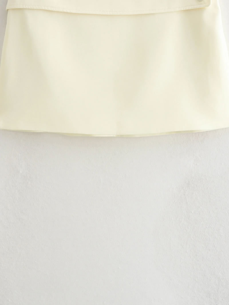 Fashion Cream Color Woven Hem Skirt,Skirts