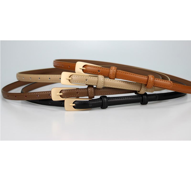 Fashion Caramel Colour Slim Belt With Metal Pin Buckle,Thin belts