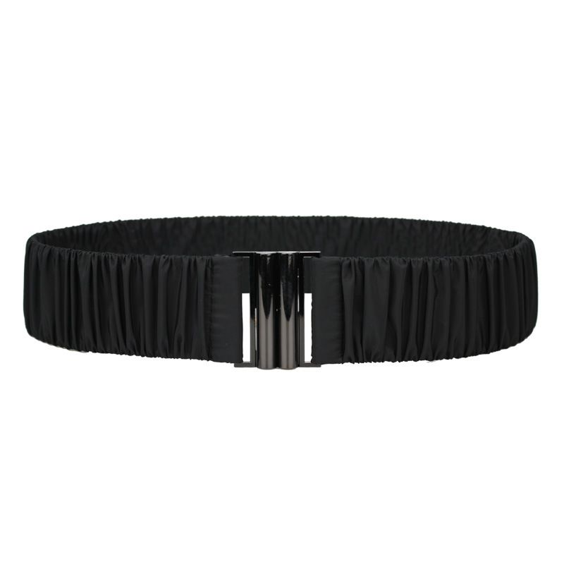 Fashion Black Fabric Pleated Wide Belt,Wide belts