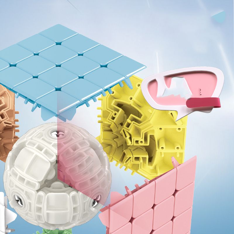 Fashion Macaron Three-level Magic Cube Plastic Square Rubik