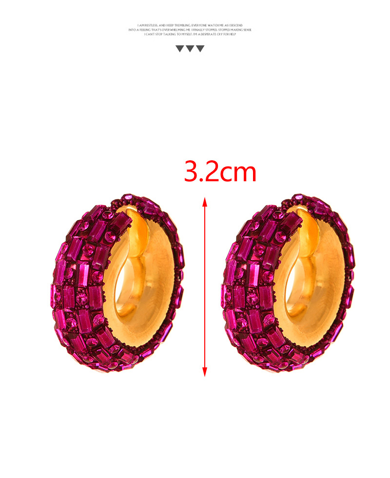 Fashion Ab Color Alloy Diamond Round Ear Cuff,Clip & Cuff Earrings