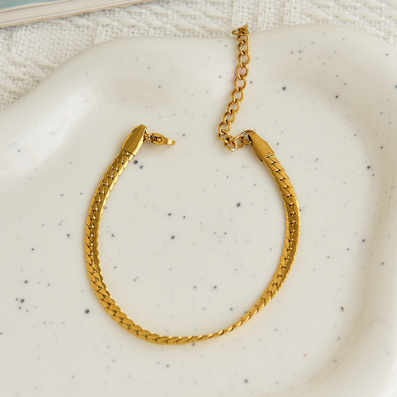 Fashion Gold Titanium Steel Snake Bone Chain Ring Bracelet,Bracelets