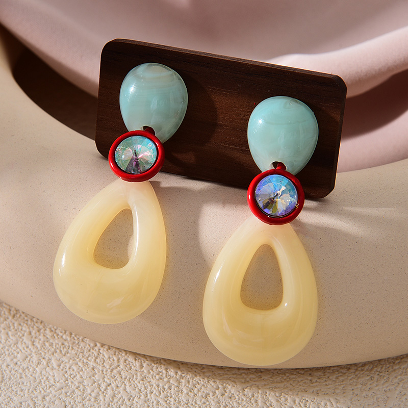 Fashion Color Resin Diamond Geometric Earrings,Drop Earrings