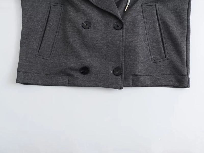 Fashion Black Polyester Hooded Patchwork Jacket,Coat-Jacket