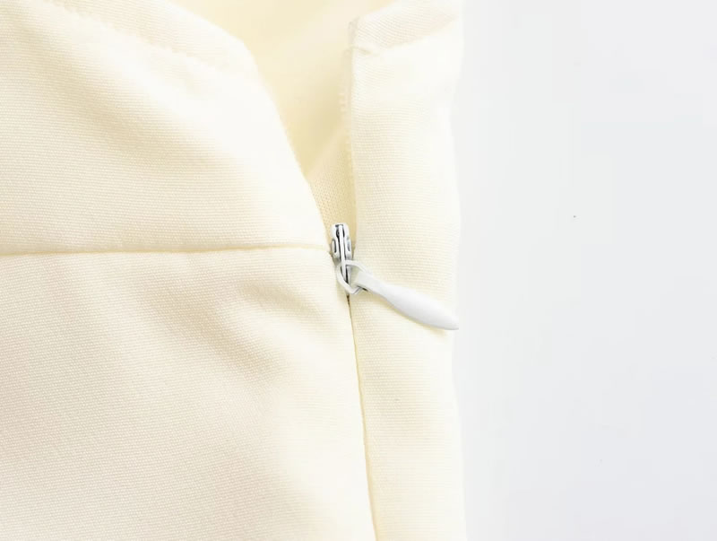 Fashion Cream Color Polyester Tie-strap Hollow Jumpsuit,Bodysuits