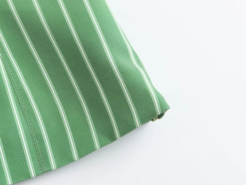 Fashion Green Striped Sleeveless Top,T-shirts