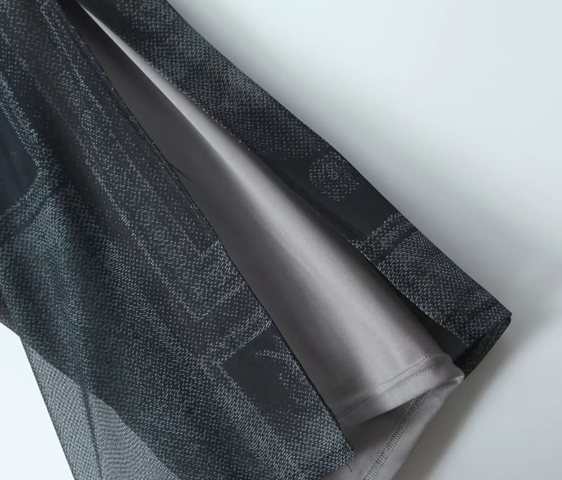 Fashion Grey Polyester Printed Suspender Long Skirt,Long Dress