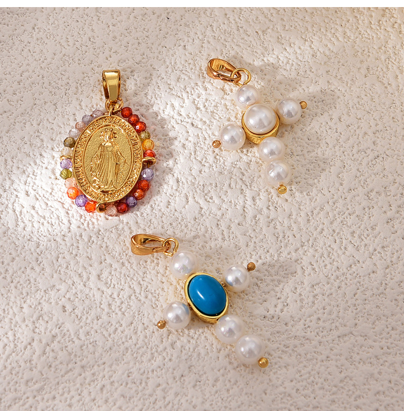 Fashion White Copper Pearl Cross Pendant Accessories,Jewelry Findings & Components