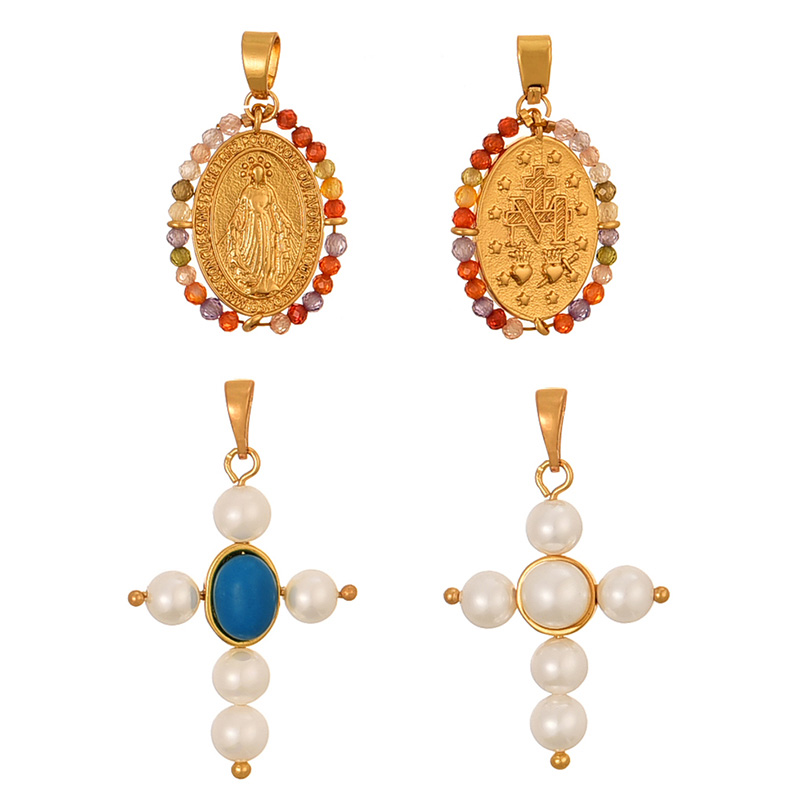 Fashion White Copper Pearl Cross Pendant Accessories,Jewelry Findings & Components