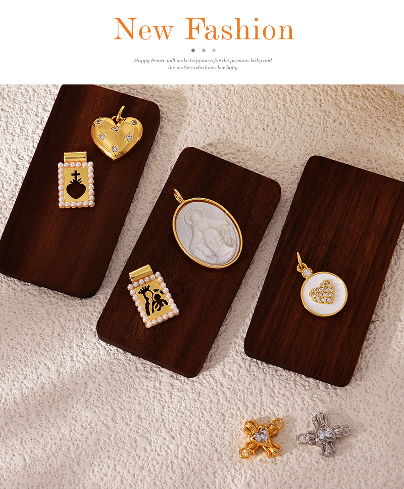 Fashion Golden 6 Copper Inlaid Zircon Love Cross Pendant Accessories,Jewelry Findings & Components