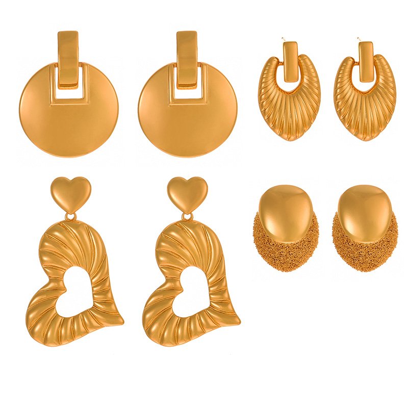 Fashion Golden 1 Copper Love Earrings,Earrings