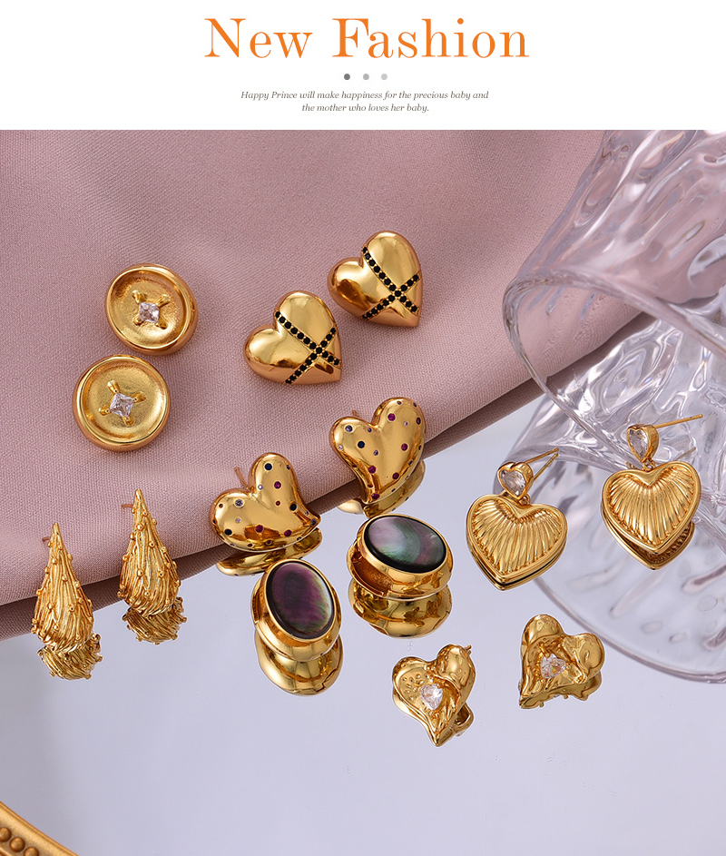 Fashion Golden 6 Copper Round Shell Earrings,Earrings