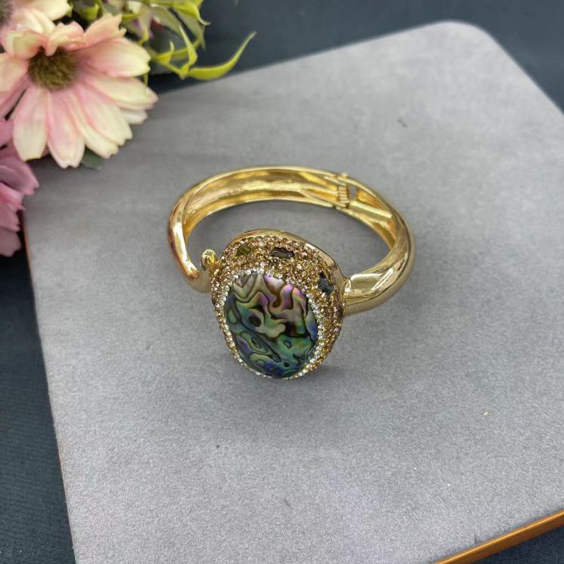 Fashion Ring Metal Diamond Oval Abalone Ring,Fashion Rings