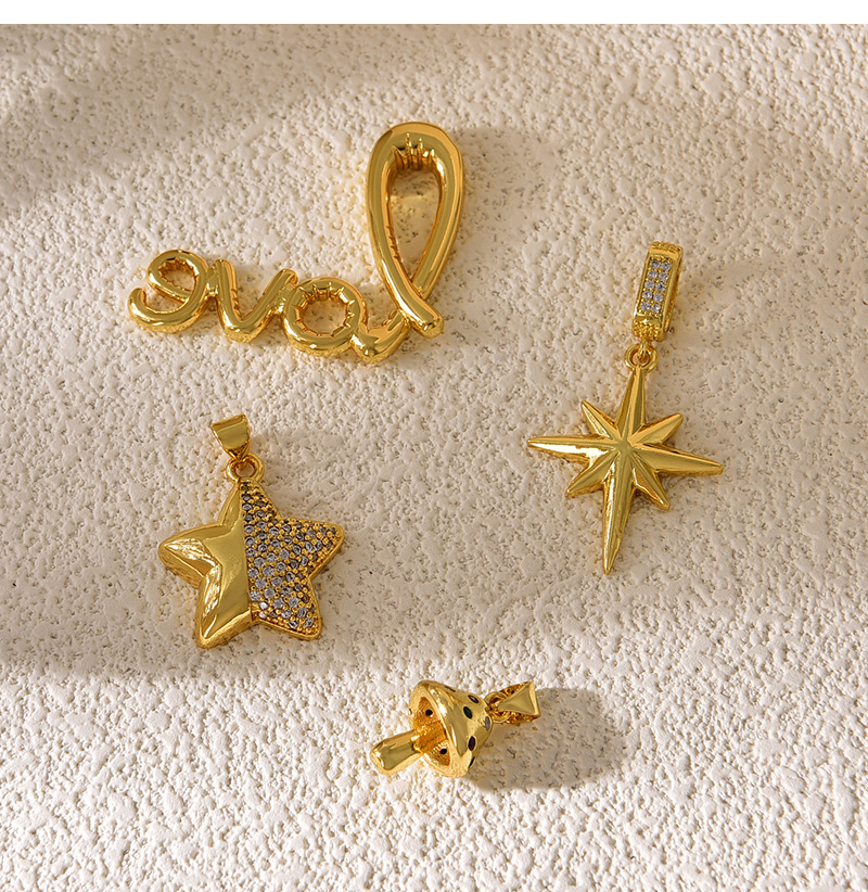 Fashion Golden 2 Copper Inlaid Zircon Small Mushroom Pendant Accessories,Jewelry Findings & Components