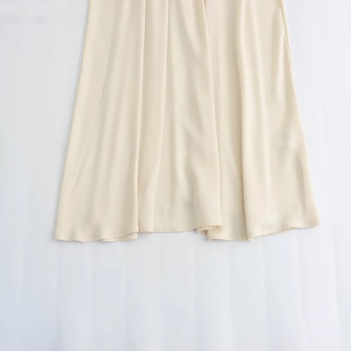 Fashion Champagne Polyester Sleeveless Ruffled Long Skirt,Long Dress