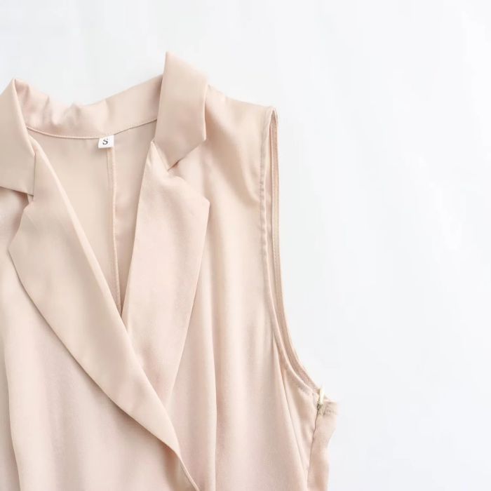 Fashion Pink Polyester Sleeveless Pleated Irregular Long Skirt,Long Dress