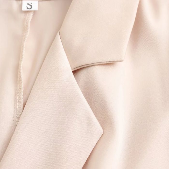 Fashion Apricot Polyester Lapel Blazer And Skirt Suit,Suits