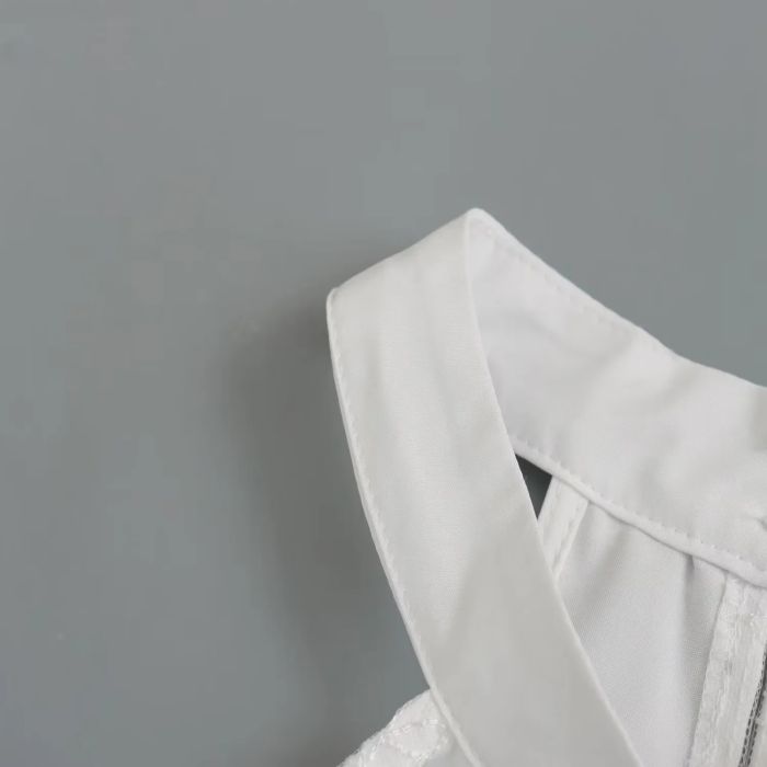 Fashion White Off-shoulder Floral Halter Top,T-shirts