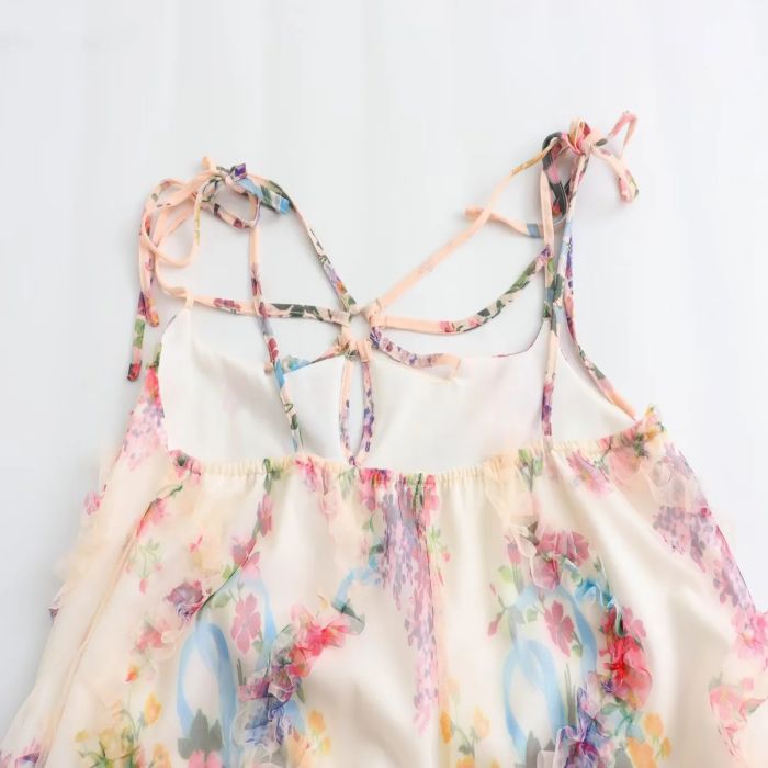 Fashion Printing Polyester Printed Suspender Skirt,Mini & Short Dresses