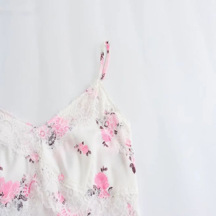 Fashion Pink Polyester Printed Suspender Skirt,Mini & Short Dresses