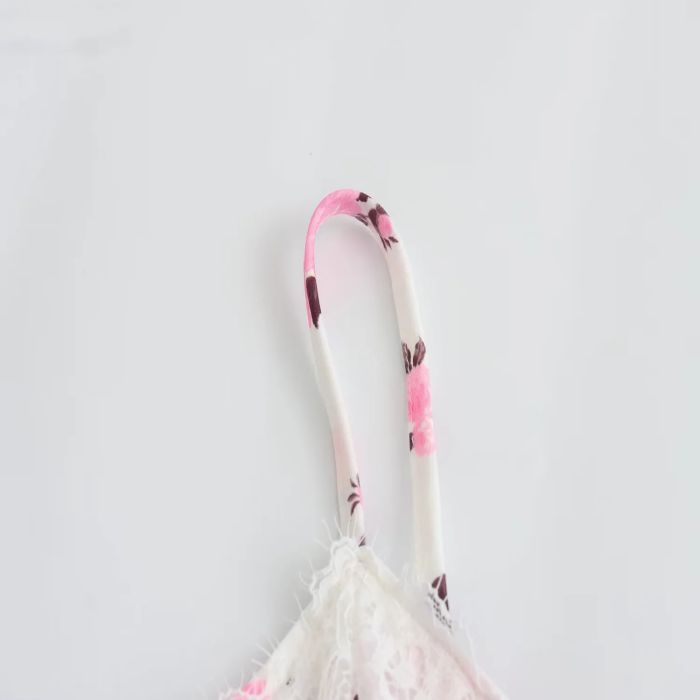 Fashion Pink Polyester Printed Suspender Skirt,Mini & Short Dresses