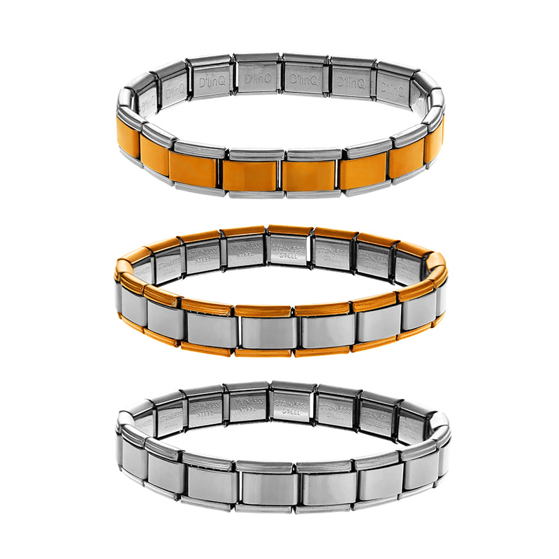 Fashion Silver Titanium Steel Square Stretch Bracelet,Bracelets