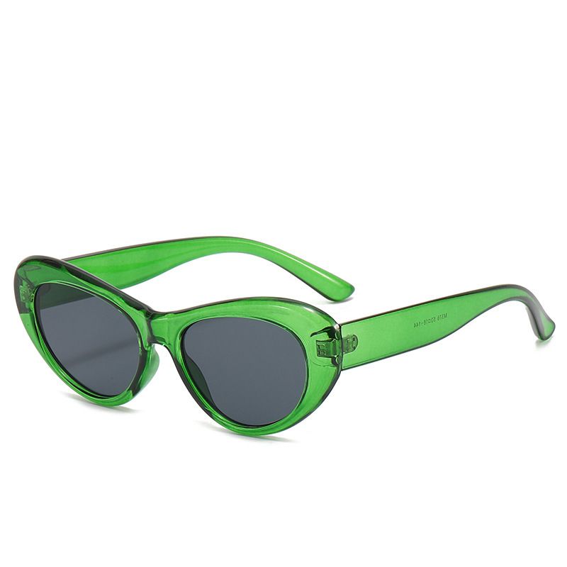 Fashion Green Frame Black And Gray Film Cat Eye Small Frame Sunglasses,Women Sunglasses
