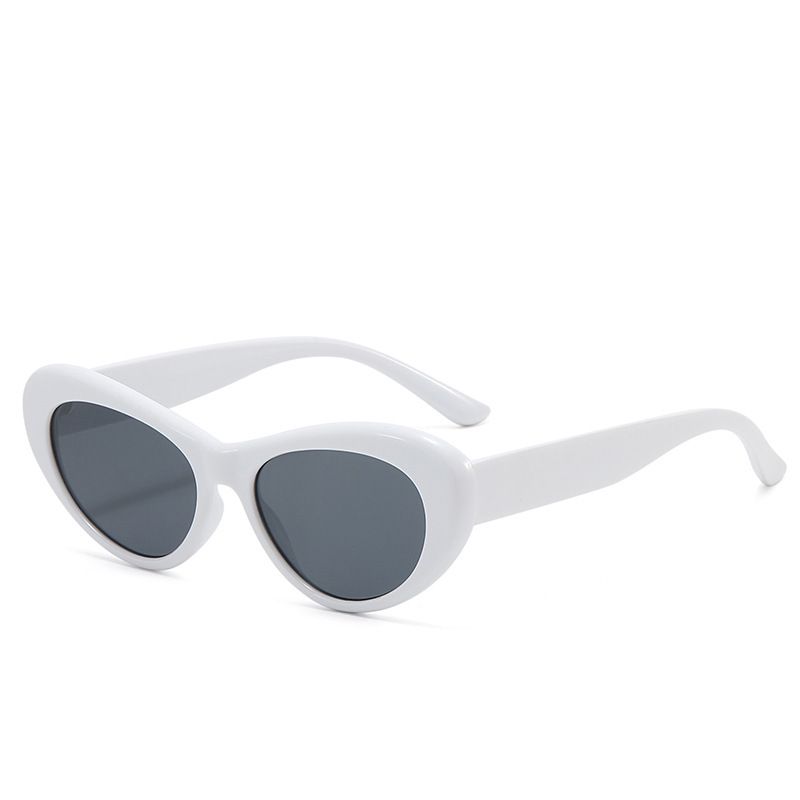 Fashion White Frame Black And Gray Film Cat Eye Small Frame Sunglasses,Women Sunglasses