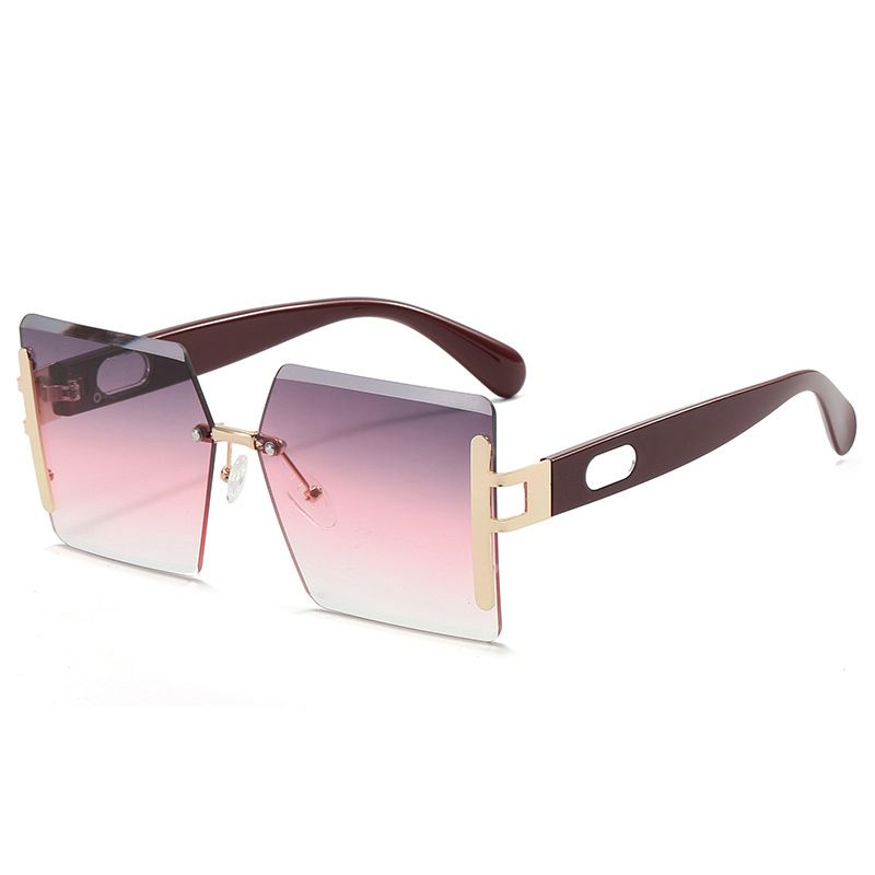 Fashion Pink Leg Gray Powder Tablets Pc Square Large Frame Sunglasses,Women Sunglasses