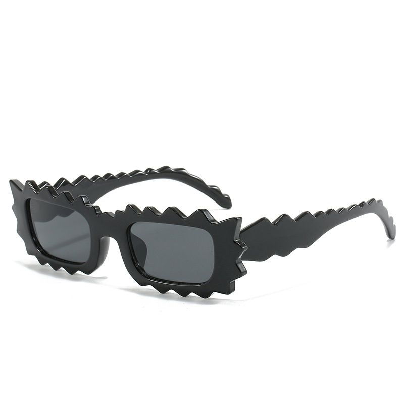 Fashion White Frame Black And Gray Film Pc Gear Edge Square Sunglasses,Women Sunglasses