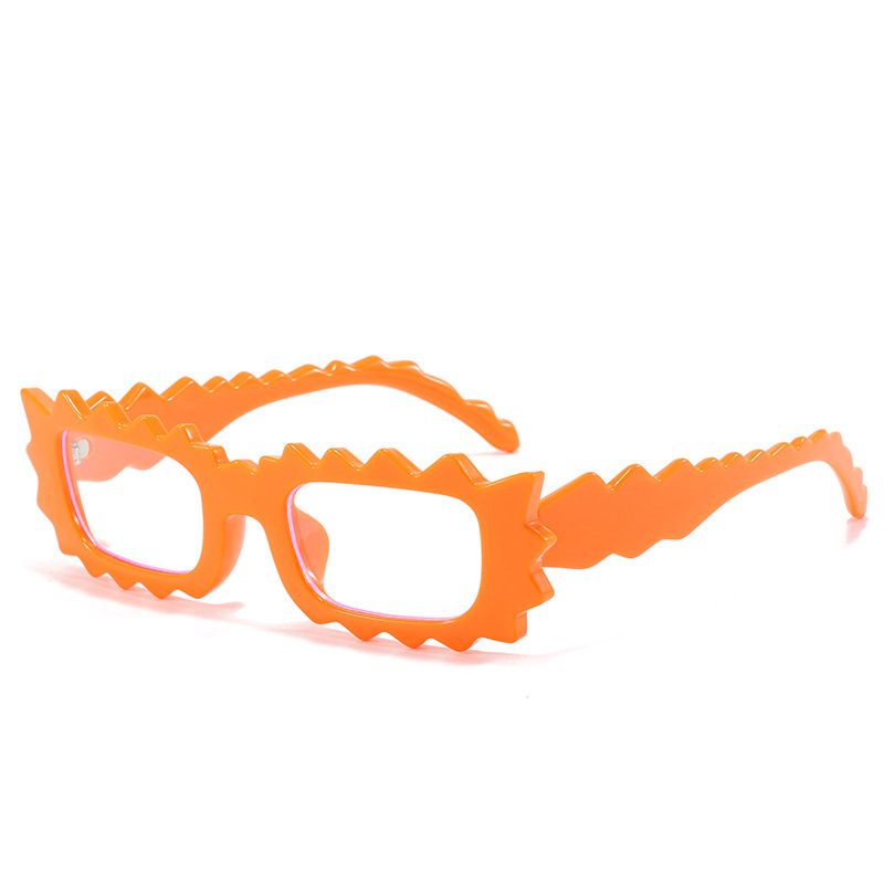 Fashion Orange Frame Transparent Film Pc Gear Edge Square Sunglasses,Women Sunglasses