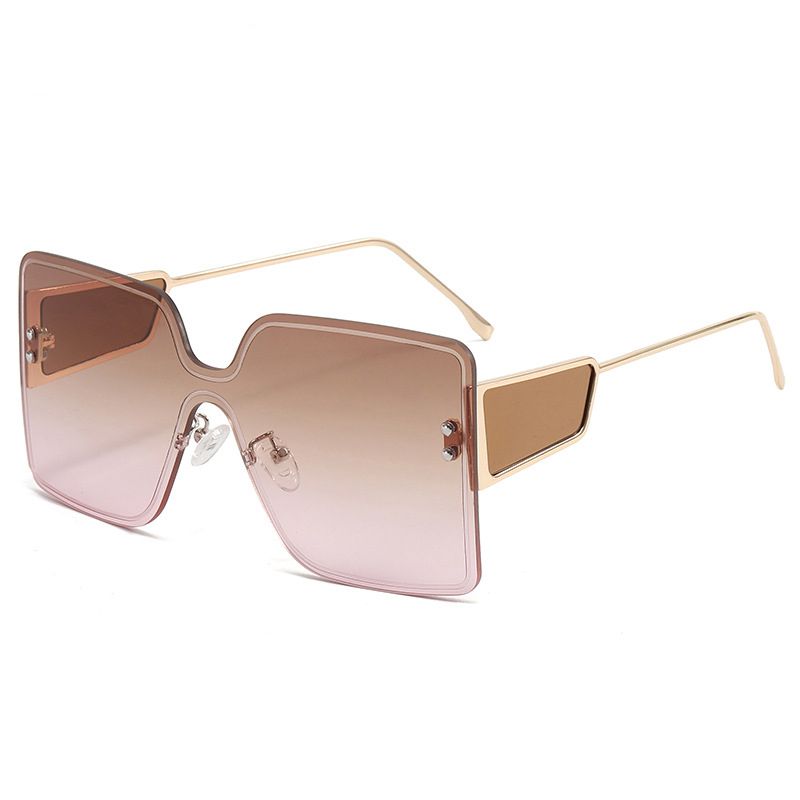Fashion Gold Framed Blue Tea Slices Rimless Square Sunglasses,Women Sunglasses