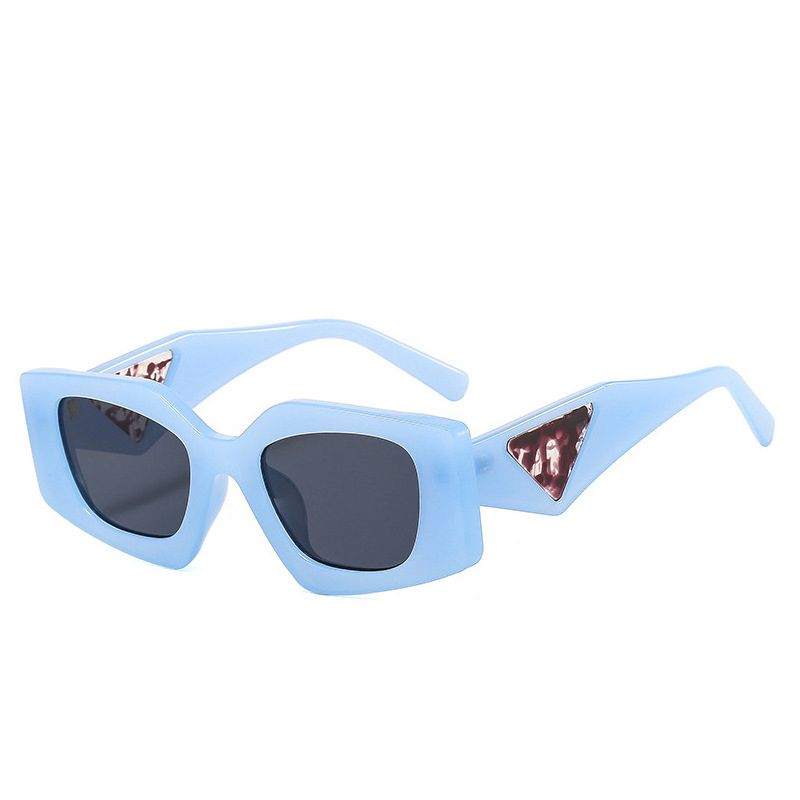 Fashion Blue Frame Black And Gray Film Pc Diamond Small Frame Sunglasses,Women Sunglasses