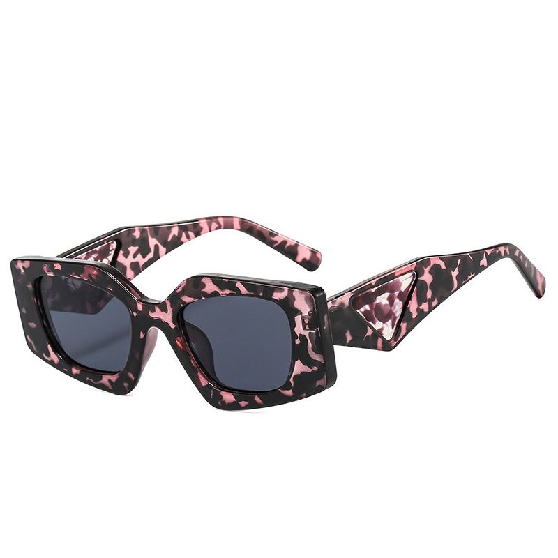 Fashion Leopard Print Frame Double Tea Piece Pc Diamond Small Frame Sunglasses,Women Sunglasses