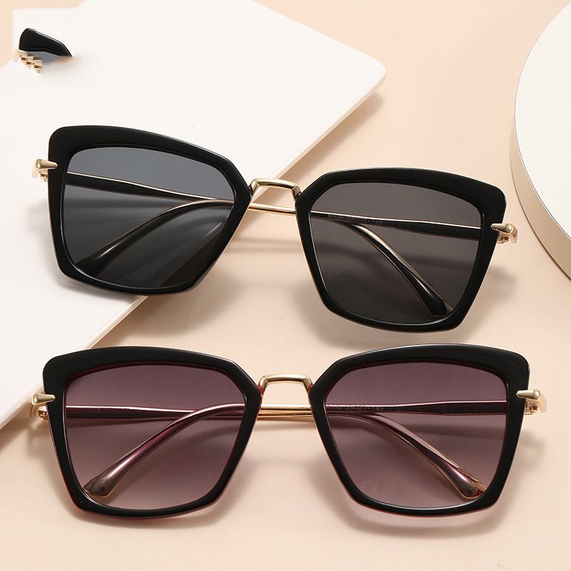 Fashion Black And Red Frame Double Gray Film Pc Large Frame Sunglasses,Women Sunglasses