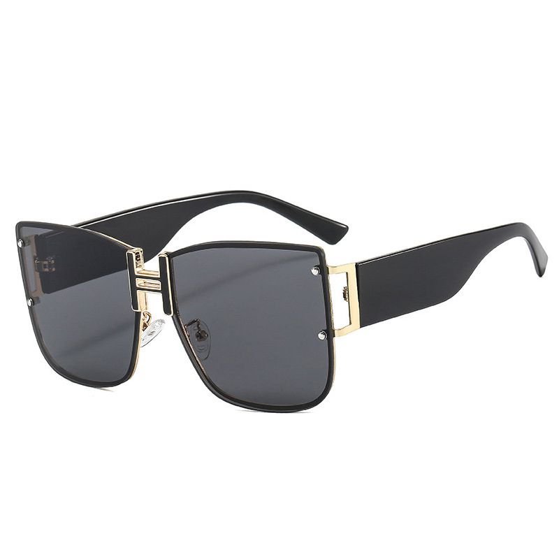Fashion Gold Framed Double Tea Tablets Pc Large Frame Sunglasses,Women Sunglasses